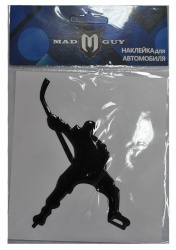 Наклейка на авто MAD GUY (хоккеист на замахе) магазин SPHF.ru